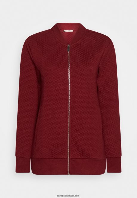 Anna Field Women Zip-Up Sweatshirt Bordeaux H42J4Z735