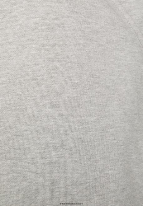 Anna Field Women Zip-Up Sweatshirt Mottled Light Grey H42J4Z771