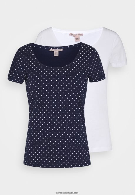 Anna Field Women 2Er Pack Print T-Shirt Navy/White H42J4Z329