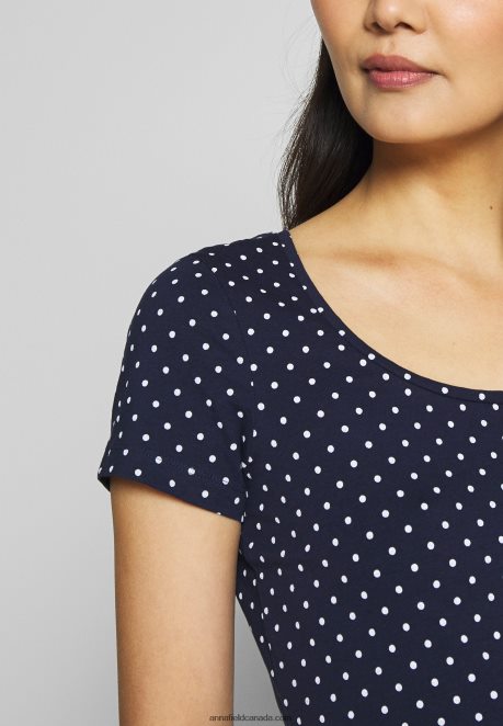 Anna Field Women 2Er Pack Print T-Shirt Navy/White H42J4Z329