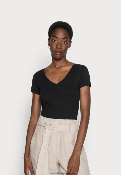 Anna Field Women 2 Pack Basic T-Shirt Black H42J4Z354