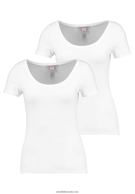 Anna Field Women 2 Pack Basic T-Shirt White H42J4Z306