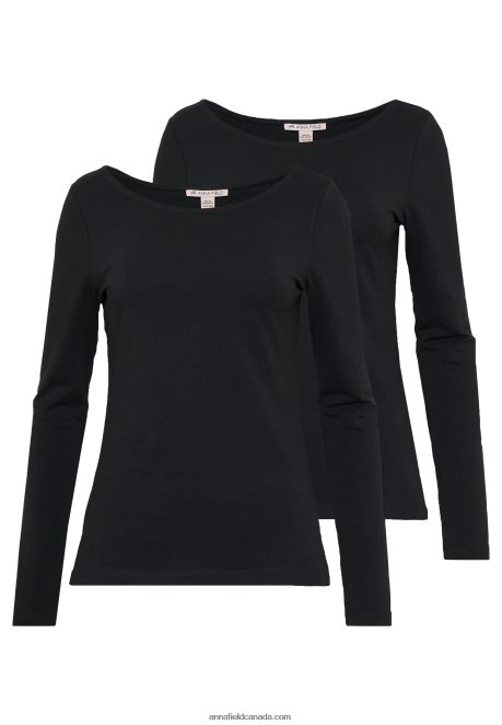 Anna Field Women 2 Pack Long Sleeved Top Black H42J4Z586