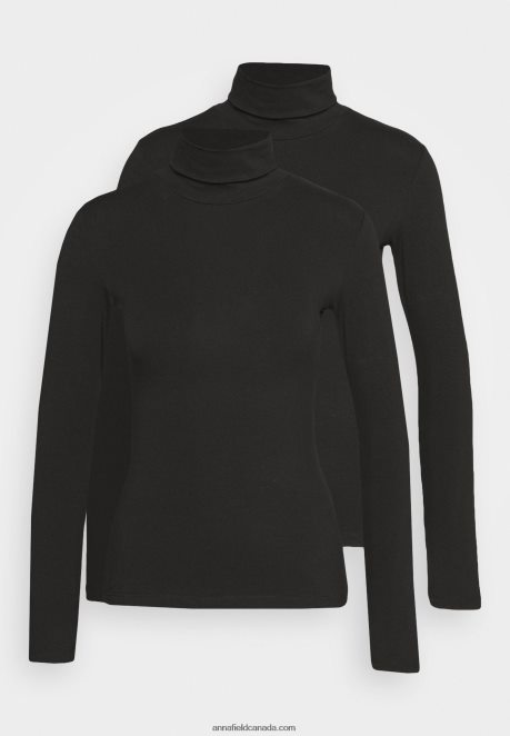 Anna Field Women 2 Pack Long Sleeved Top Black H42J4Z588