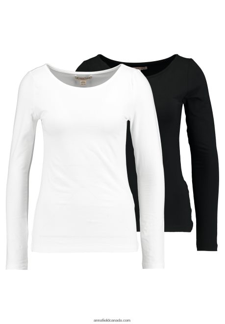 Anna Field Women 2 Pack Long Sleeved Top Black/White H42J4Z550