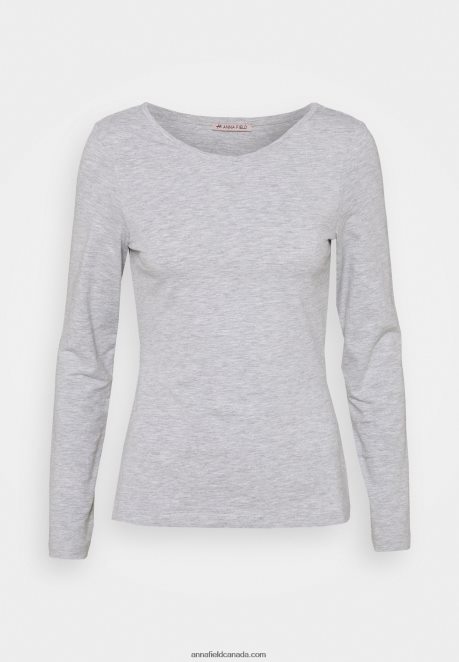 Anna Field Women 2 Pack Long Sleeved Top Dark Blue/Mottled Light Grey H42J4Z522