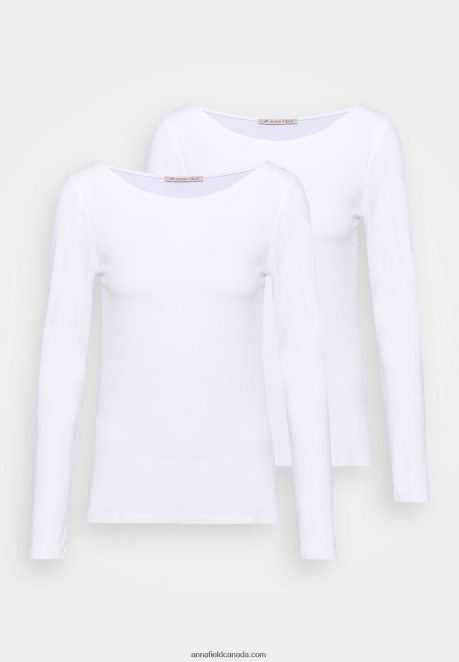 Anna Field Women 2 Pack Long Sleeved Top White H42J4Z518