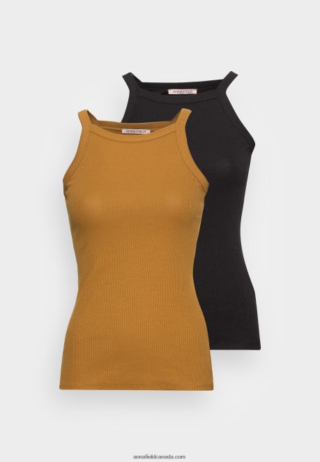 Anna Field Women 2 Pack Top Black/Khaki H42J4Z401