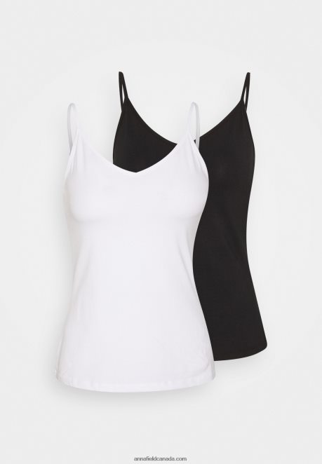 Anna Field Women 2 Pack Top White/Black H42J4Z507