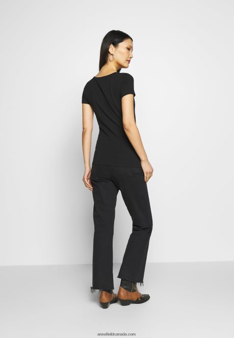 Anna Field Women 3 Pack Basic T-Shirt Black, White H42J4Z324