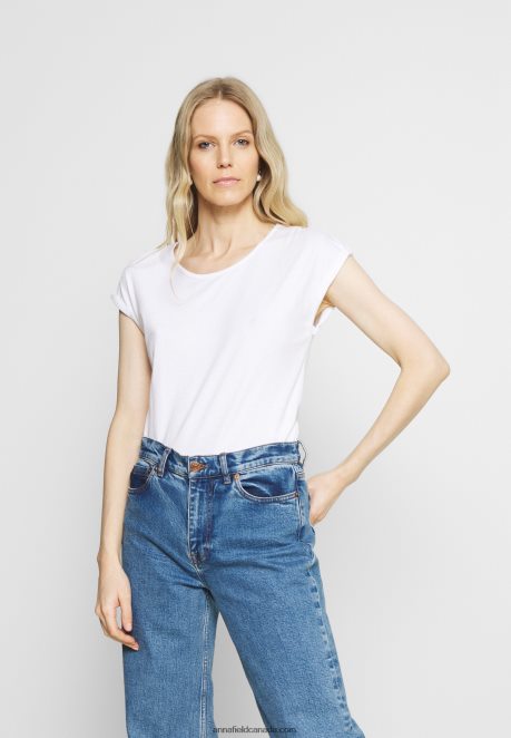 Anna Field Women 3 Pack Basic T-Shirt Black/White/Mottled Light Grey H42J4Z266