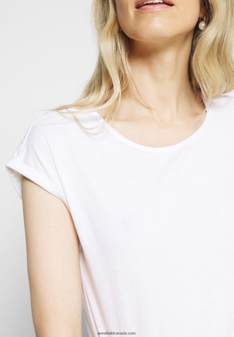Anna Field Women 3 Pack Basic T-Shirt Black/White/Mottled Light Grey H42J4Z266