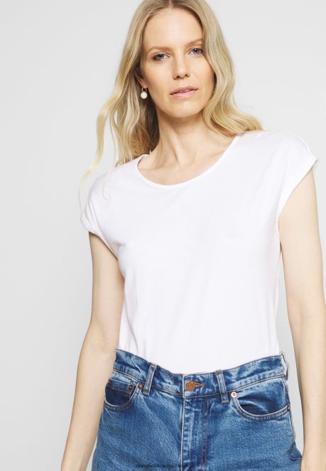Anna Field Women 3 Pack Basic T-Shirt Black/White/Mottled Light Grey H42J4Z266
