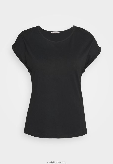 Anna Field Women 3 Pack Basic T-Shirt Black/White/Mottled Light Grey H42J4Z266