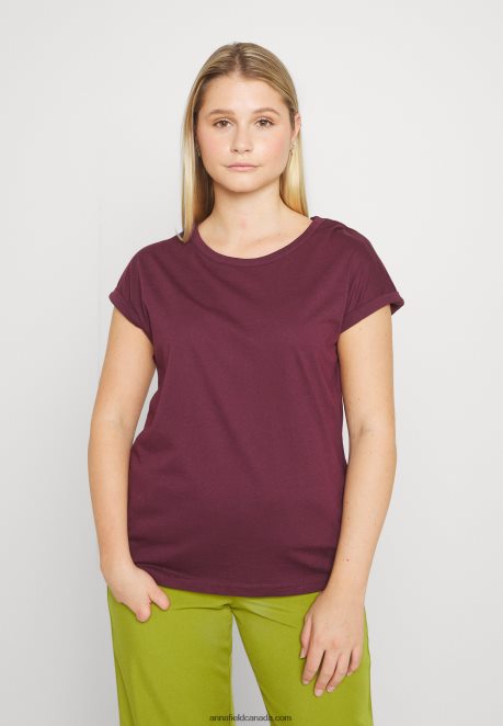 Anna Field Women 3 Pack Basic T-Shirt Dark Red/White/Black H42J4Z352