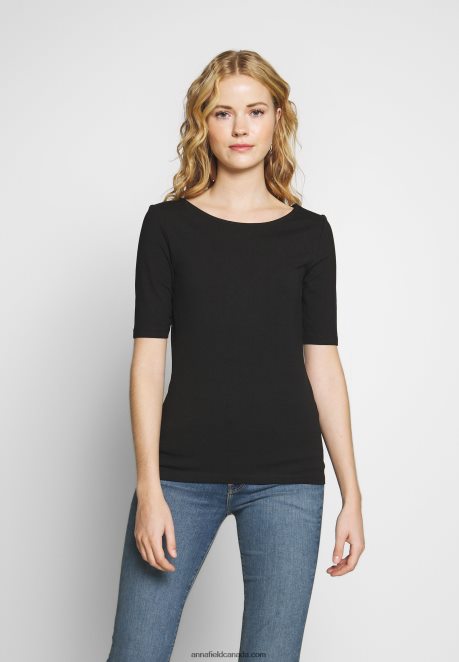 Anna Field Women Basic T-Shirt Black H42J4Z245