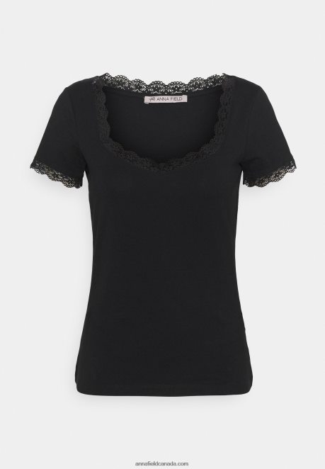 Anna Field Women Basic T-Shirt Black H42J4Z288