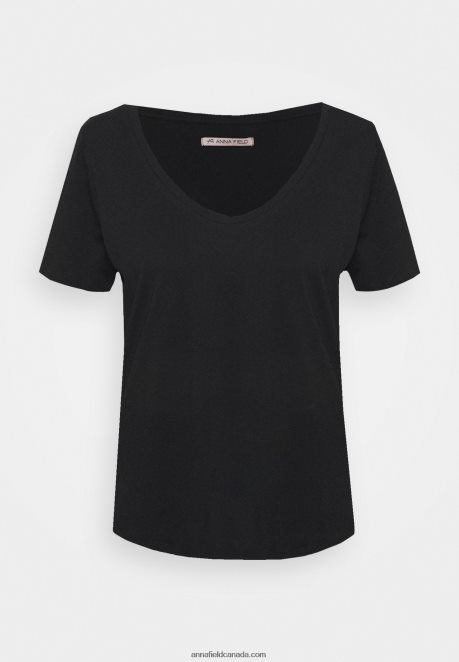 Anna Field Women Basic T-Shirt Black H42J4Z341