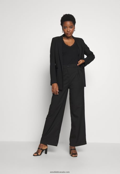 Anna Field Women Basic T-Shirt Black H42J4Z377