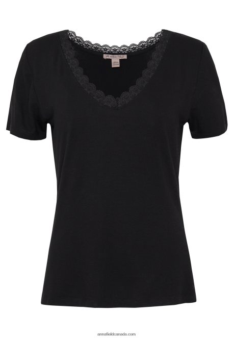 Anna Field Women Basic T-Shirt Black H42J4Z377