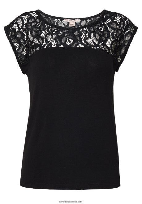Anna Field Women Basic T-Shirt Black H42J4Z379