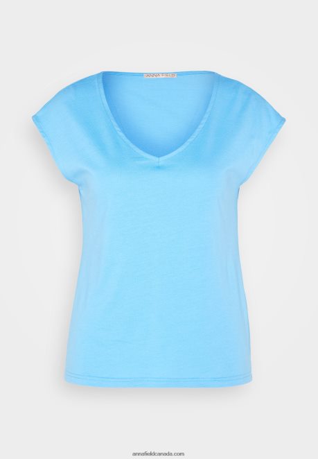 Anna Field Women Basic T-Shirt Blue H42J4Z276