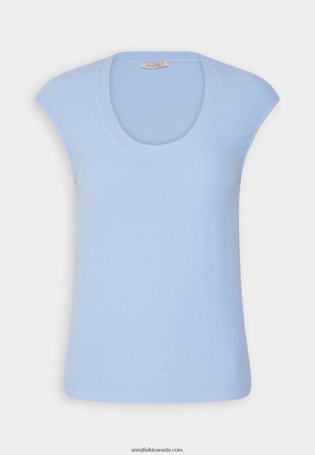Anna Field Women Basic T-Shirt Blue H42J4Z289