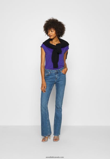 Anna Field Women Basic T-Shirt Clematis Blue H42J4Z348