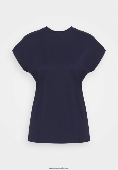 Anna Field Women Basic T-Shirt Dark Blue H42J4Z254