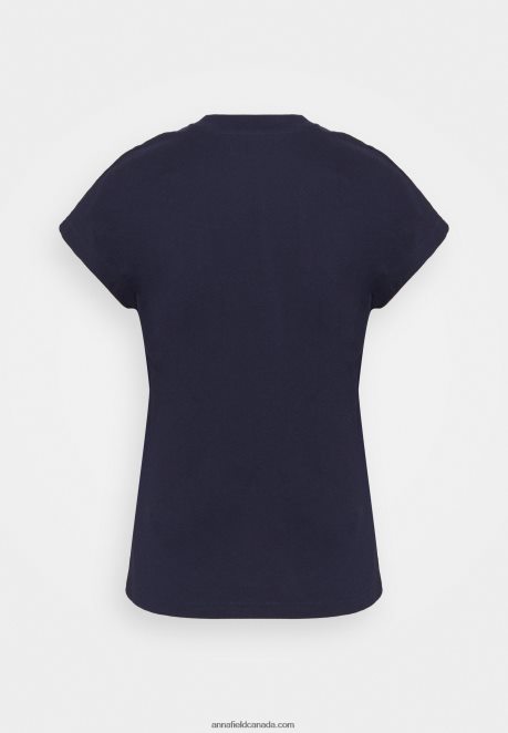 Anna Field Women Basic T-Shirt Dark Blue H42J4Z254