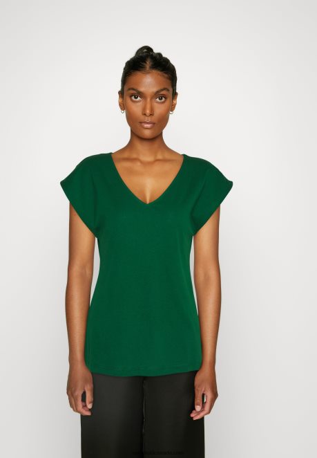 Anna Field Women Basic T-Shirt Dark Green H42J4Z326