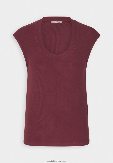 Anna Field Women Basic T-Shirt Dark Red H42J4Z310