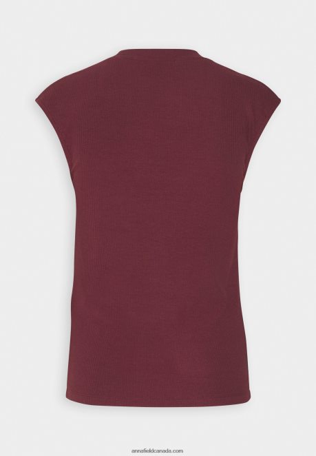 Anna Field Women Basic T-Shirt Dark Red H42J4Z310