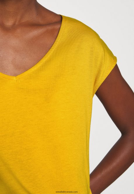 Anna Field Women Basic T-Shirt Golden Yellow H42J4Z279