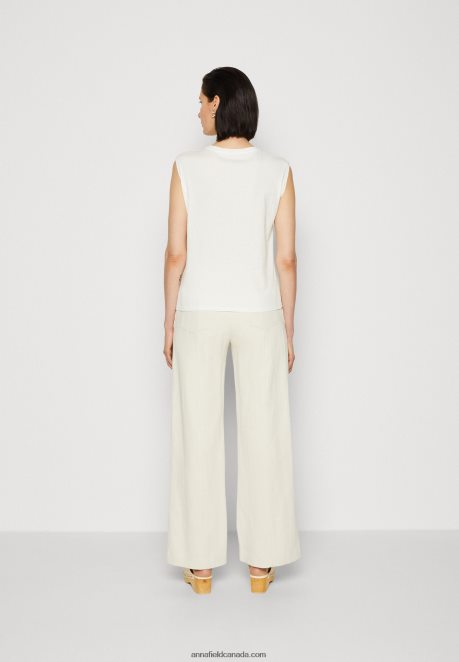 Anna Field Women Basic T-Shirt Off-White H42J4Z343