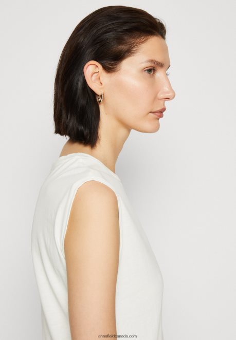 Anna Field Women Basic T-Shirt Off-White H42J4Z343