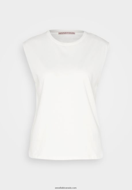 Anna Field Women Basic T-Shirt Off-White H42J4Z343