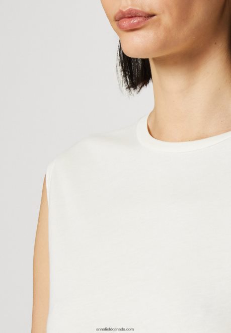 Anna Field Women Basic T-Shirt Off-White H42J4Z343
