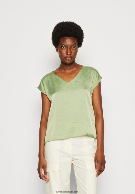 Anna Field Women Basic T-Shirt Olive H42J4Z315