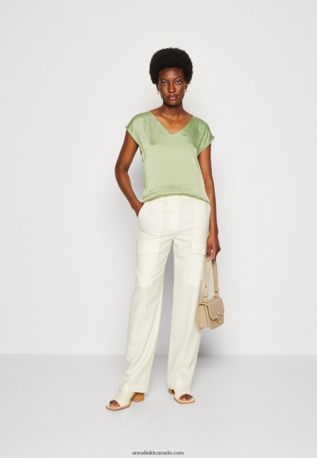 Anna Field Women Basic T-Shirt Olive H42J4Z315