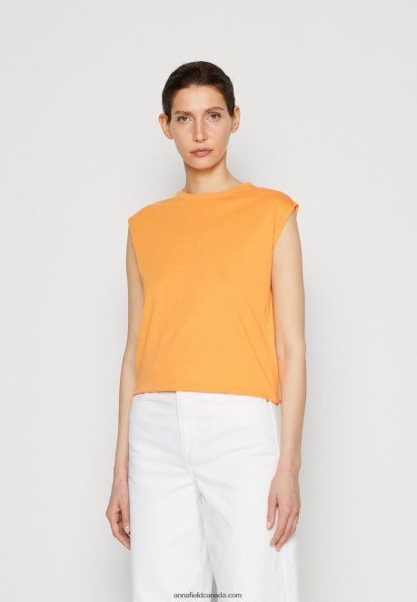 Anna Field Women Basic T-Shirt Orange H42J4Z365