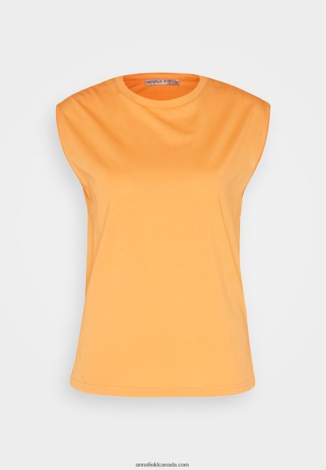 Anna Field Women Basic T-Shirt Orange H42J4Z365