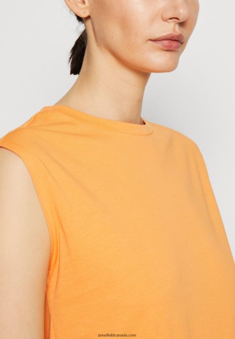 Anna Field Women Basic T-Shirt Orange H42J4Z365