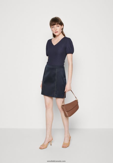 Anna Field Women Blouse Dark Blue H42J4Z356