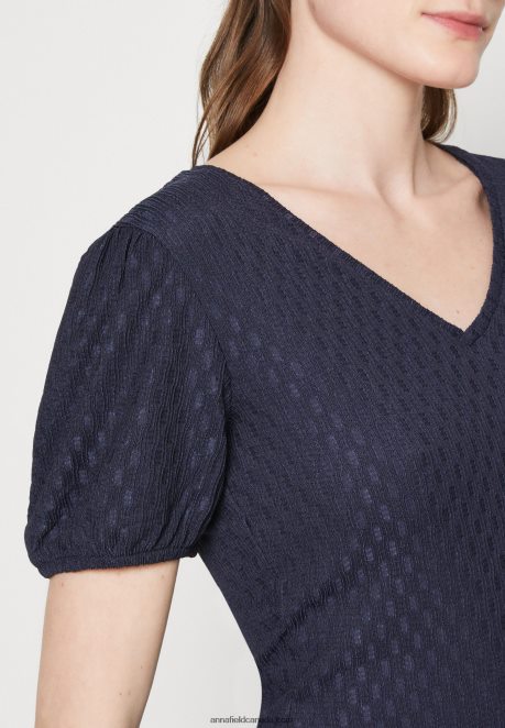 Anna Field Women Blouse Dark Blue H42J4Z356