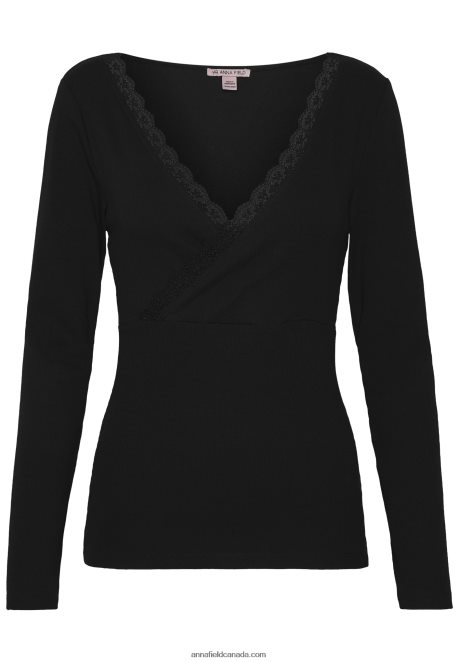Anna Field Women Long Sleeved Top Black H42J4Z516
