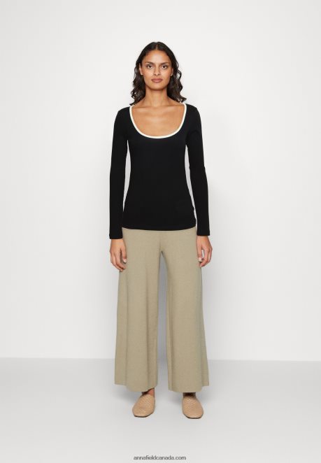 Anna Field Women Long Sleeved Top Black H42J4Z520