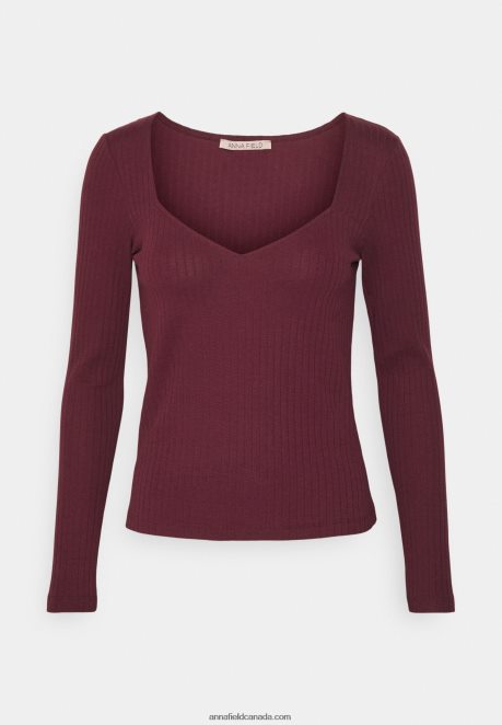 Anna Field Women Long Sleeved Top Dark Red H42J4Z530