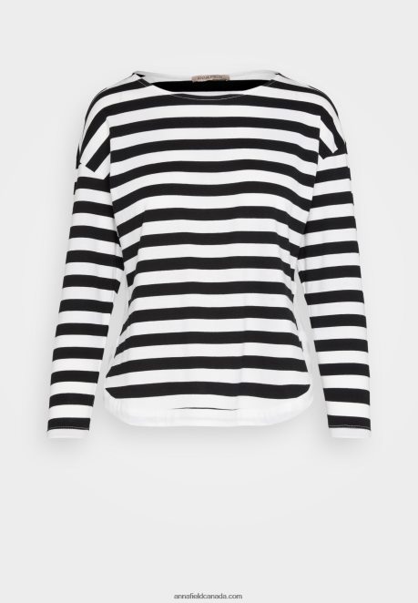 Anna Field Women Long Sleeved Top White/Black H42J4Z585