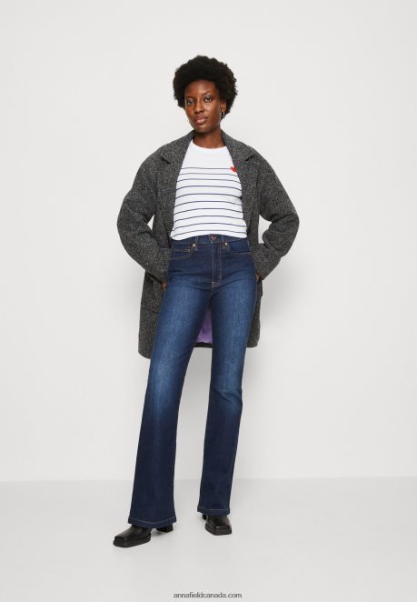 Anna Field Women Long Sleeved Top White/Dark Blue H42J4Z590